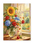 Window Garden paint by numbers artwork for adults