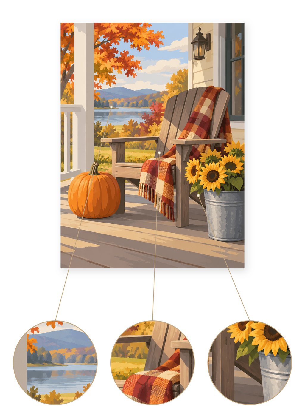 Autumn Porch finished artwork detail