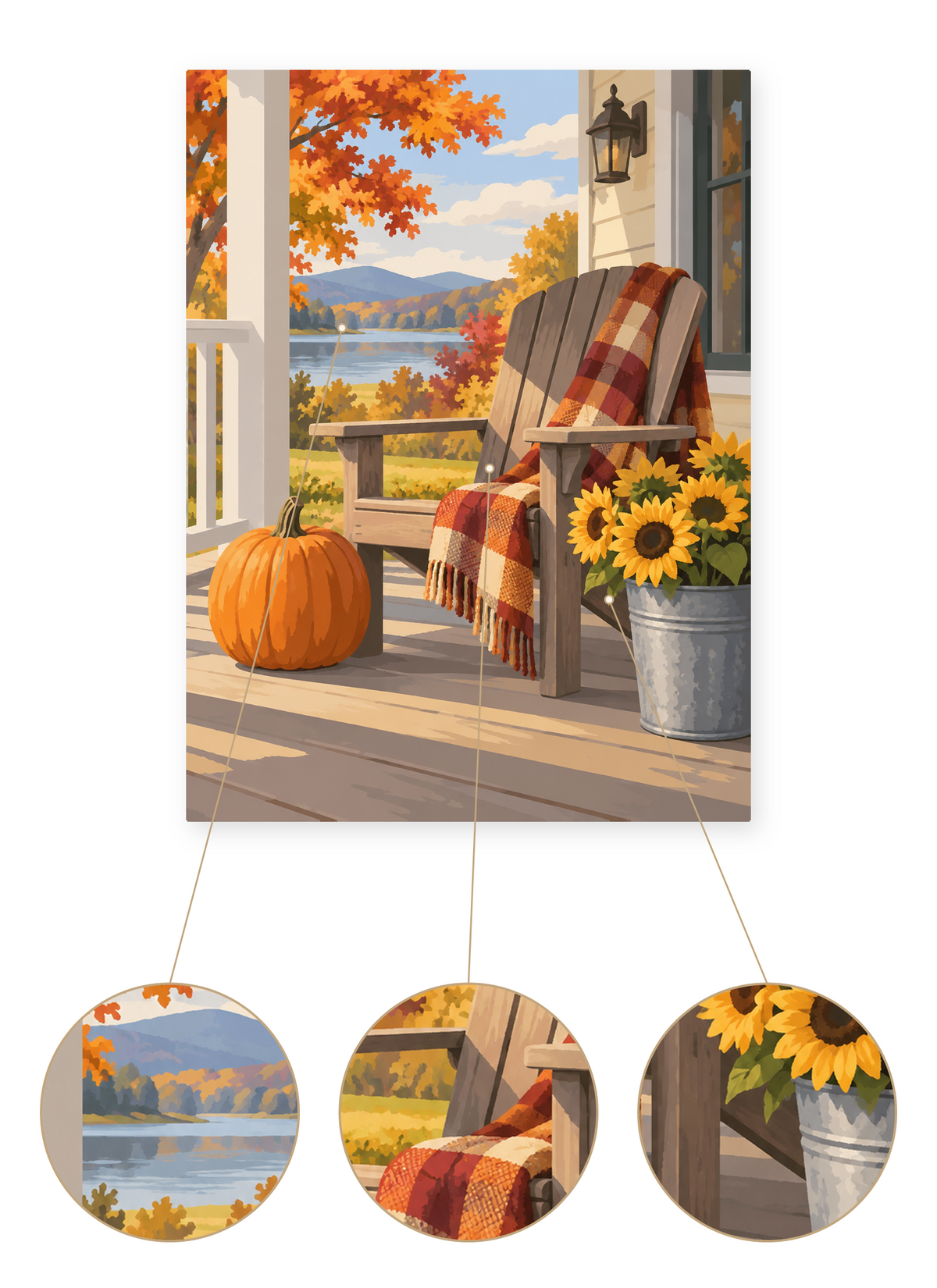 Autumn Porch finished artwork detail