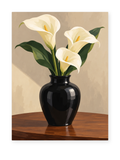 Ivory Calla Lilies paint by numbers artwork for adults