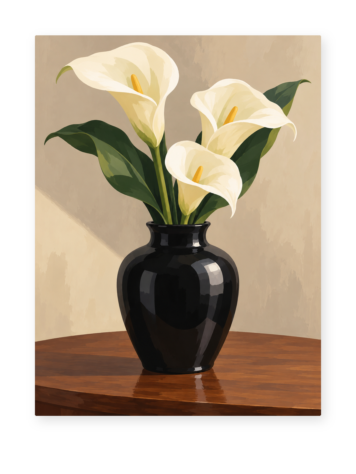 Ivory Calla Lilies paint by numbers artwork for adults
