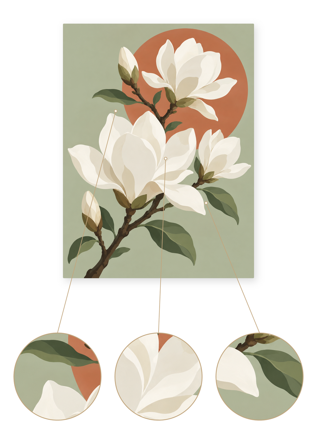 Magnolia Harmony finished artwork detail