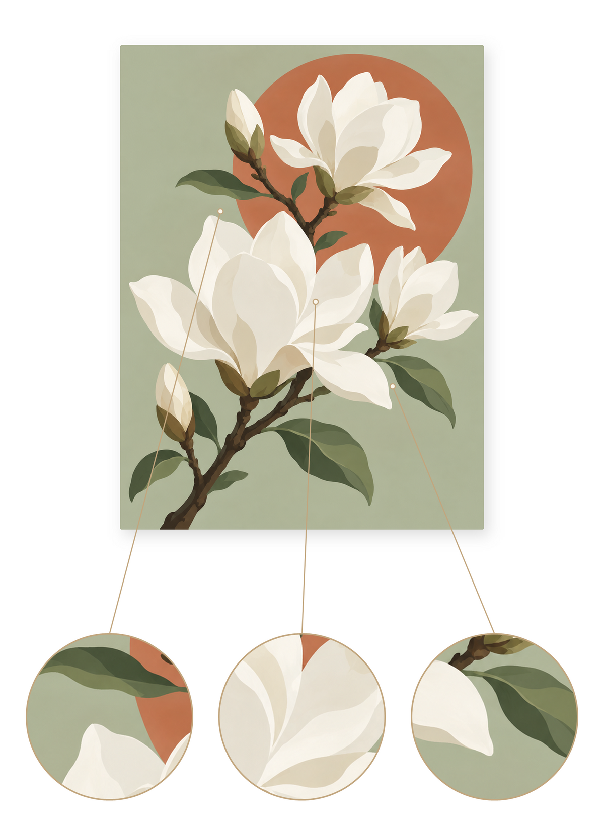 Magnolia Harmony finished artwork detail