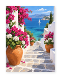 Aegean Blooms paint by numbers artwork for adults