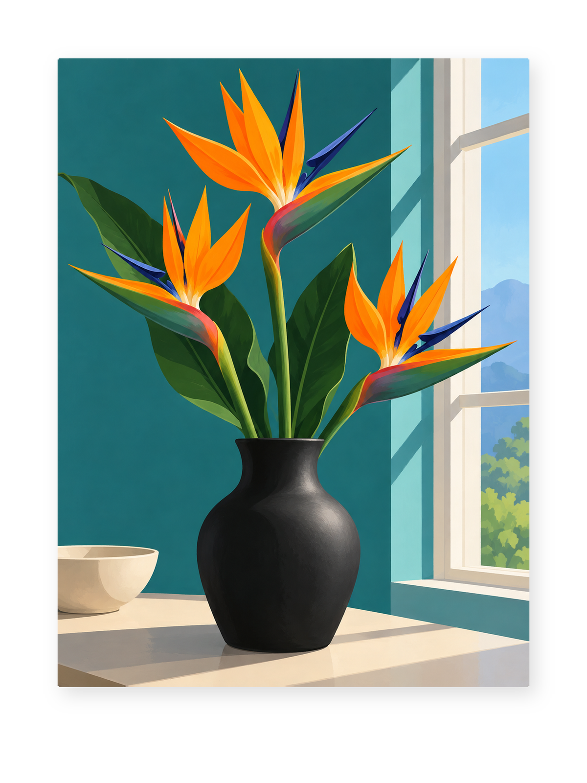 Bird of Paradise paint by numbers artwork for adults