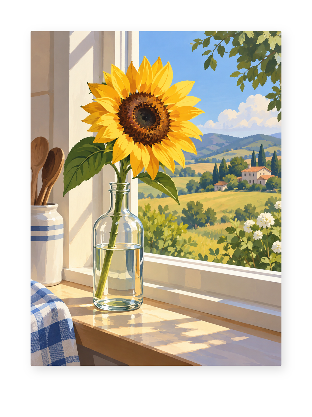 Tuscan Sunflower paint by numbers artwork for adults