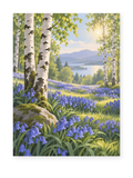 Bluebell Birch Grove paint by numbers artwork for adults