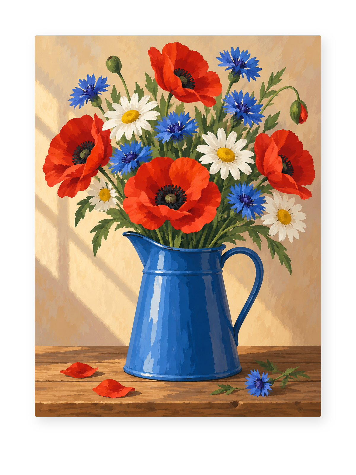 Poppy Meadow Pitcher paint by numbers artwork for adults