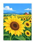 Sunny Sunflower Field paint by numbers artwork for adults