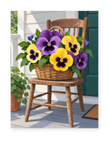 Pansy Basket paint by numbers artwork for adults