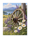 Wagon Wheel Meadow paint by numbers artwork for adults