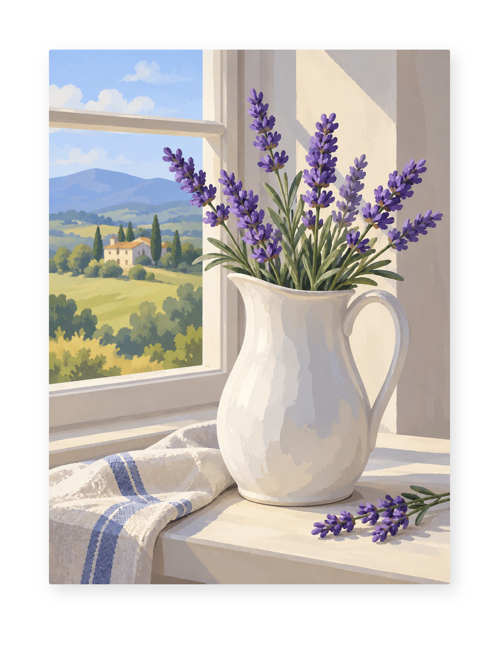 Lavender Window paint by numbers artwork for adults