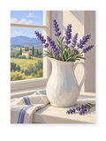 Lavender Window paint by numbers artwork for adults