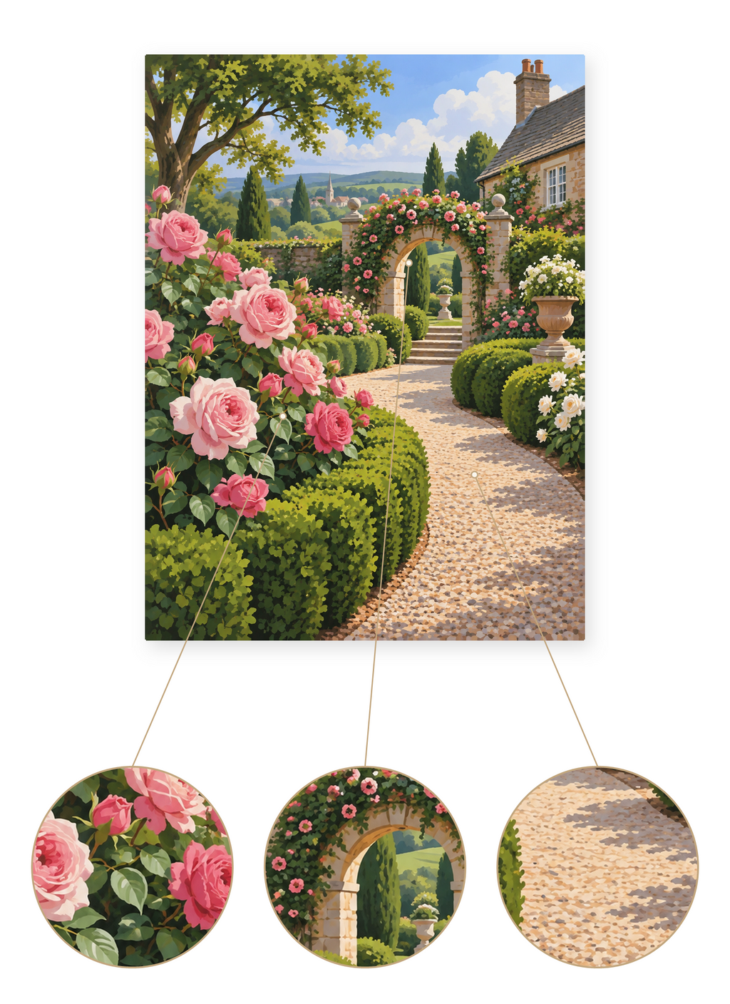 Rose Garden Path finished artwork detail