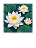 White Water Lilies paint by numbers artwork for adults