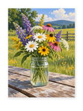 Meadow Jar paint by numbers artwork for adults