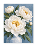 White Peony Vase paint by numbers artwork for adults