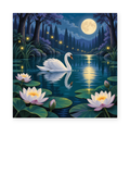 Moonlit Swan paint by numbers artwork for adults