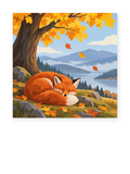 Sleeping Autumn Fox paint by numbers artwork for adults