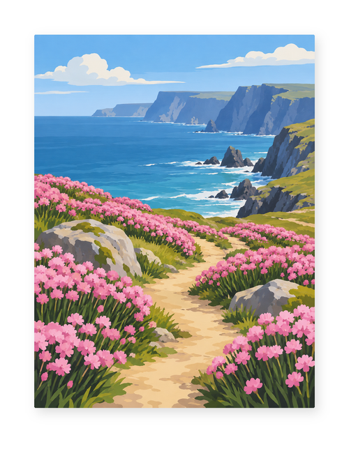 Coastal Heather Path paint by numbers artwork for adults