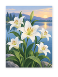 Lakeside Lilies paint by numbers artwork for adults