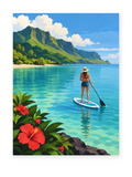Tropical Paddleboard paint by numbers artwork for adults