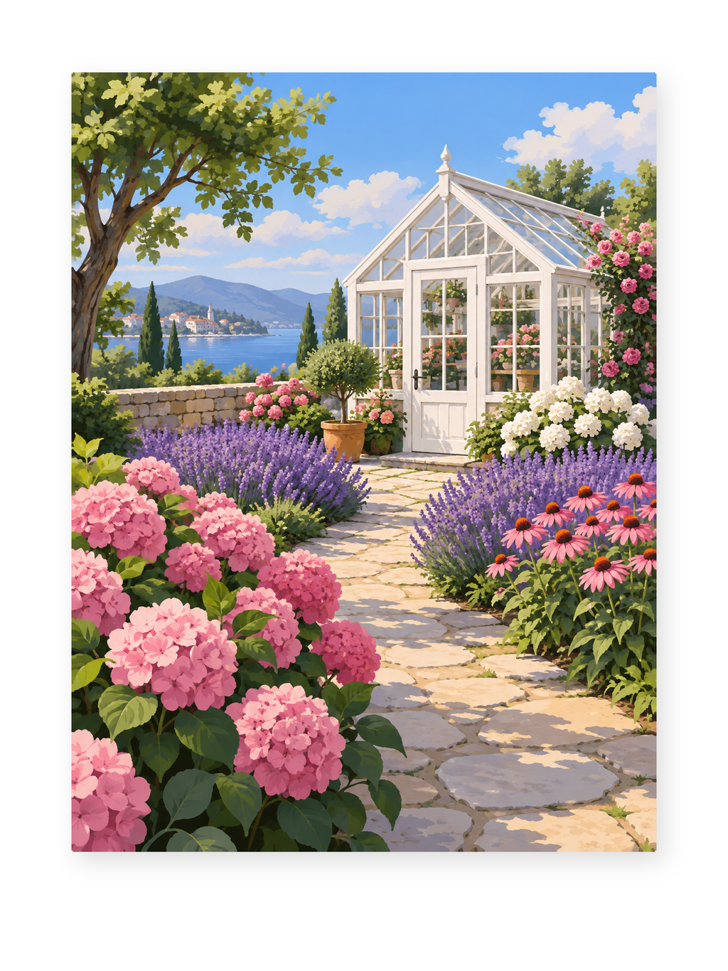 Glasshouse Garden paint by numbers artwork for adults