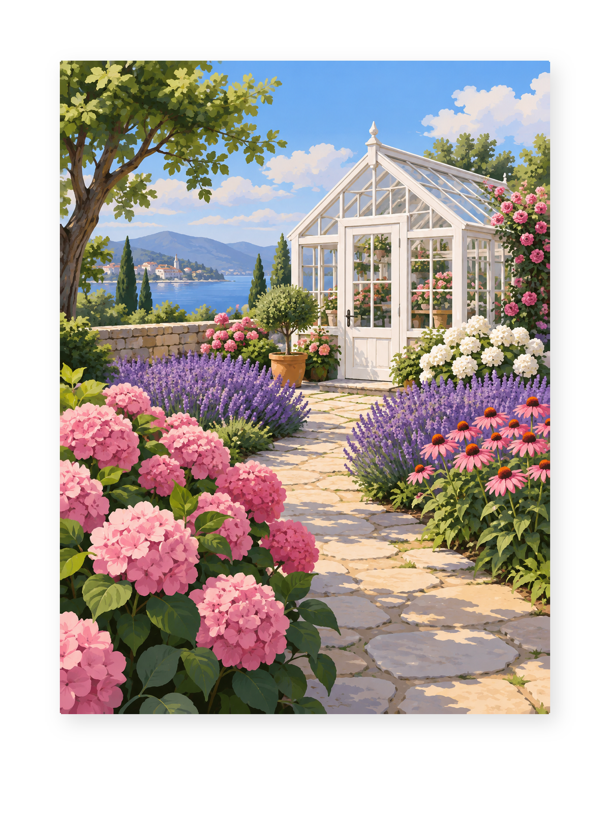 Glasshouse Garden paint by numbers artwork for adults