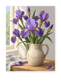 Purple Iris Pitcher paint by numbers artwork for adults