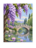 Wisteria Bridge paint by numbers artwork for adults