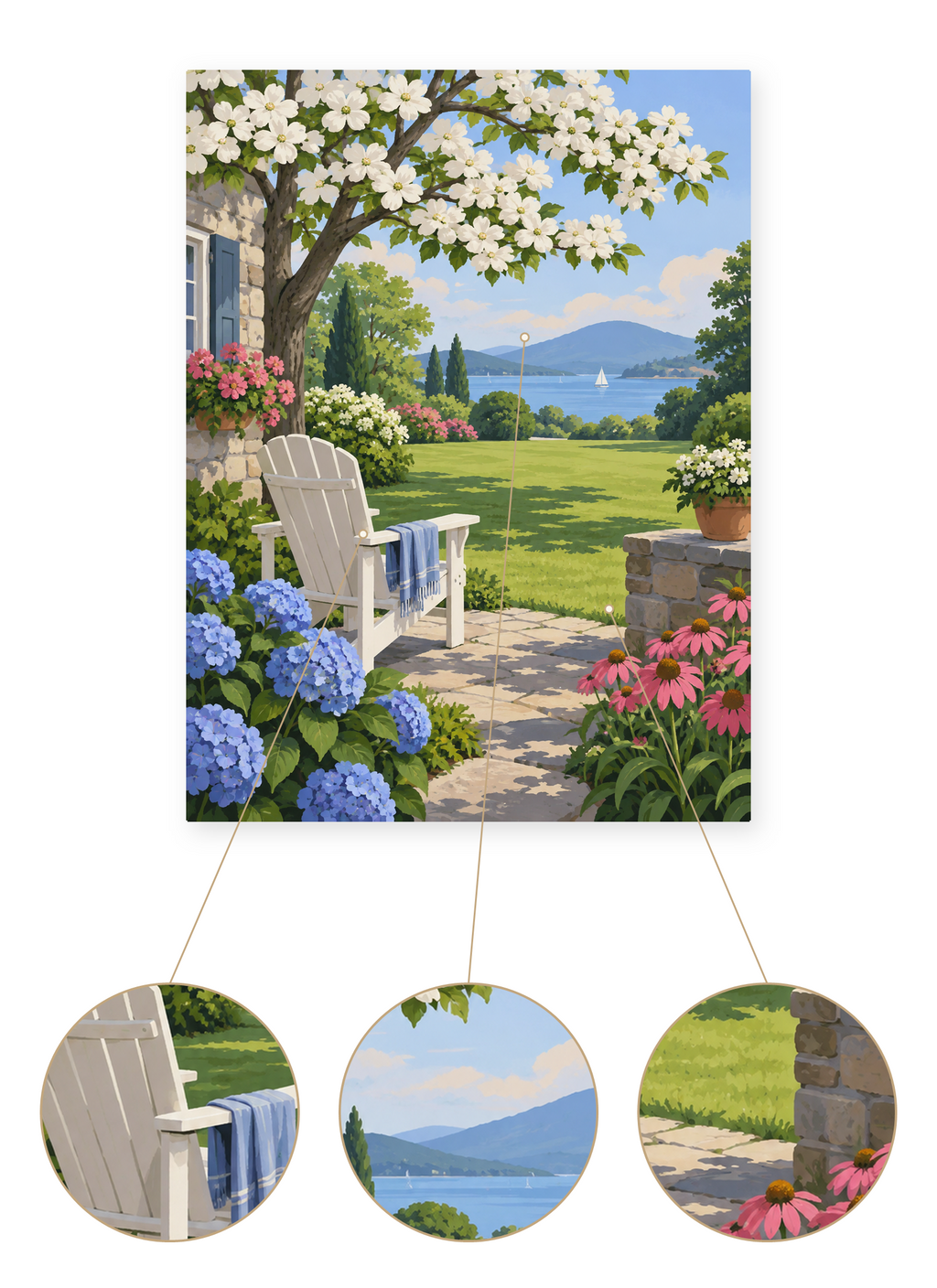 Lakeside Garden Chair finished artwork detail