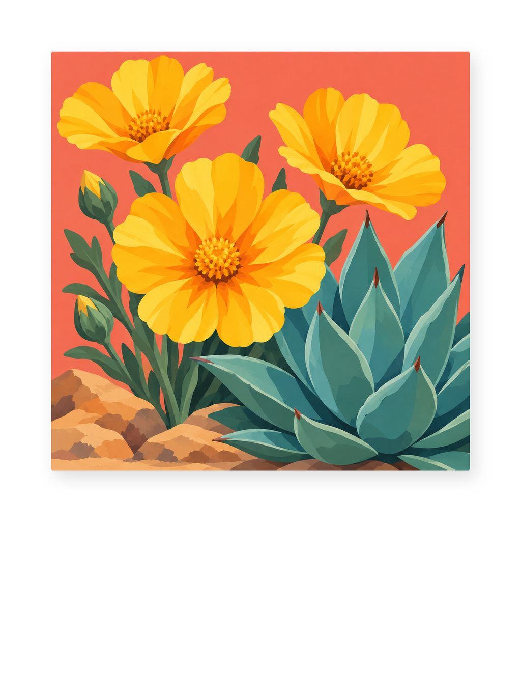 Desert Poppies paint by numbers artwork for adults