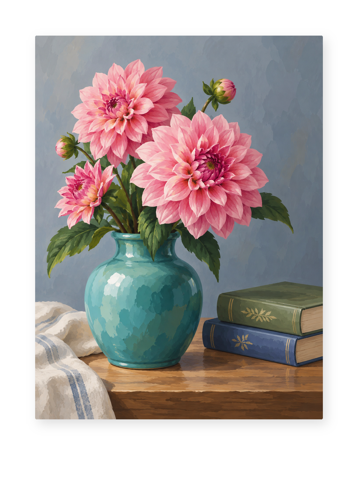 Dahlia Still Life paint by numbers artwork for adults
