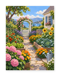 Cottage Garden Gate paint by numbers artwork for adults