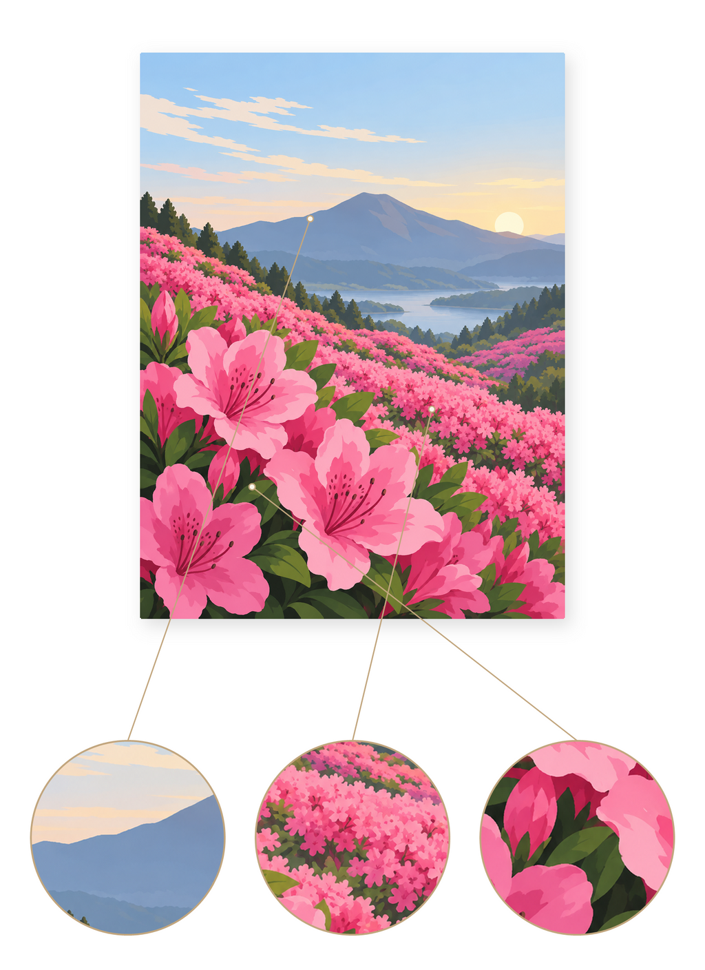 Azalea Mountain View finished artwork detail