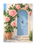 Rose Framed Door paint by numbers artwork for adults