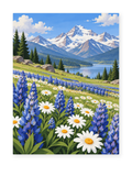 Alpine Wildflower Lake paint by numbers artwork for adults