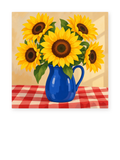 Sunflower Blue Pitcher paint by numbers artwork for adults