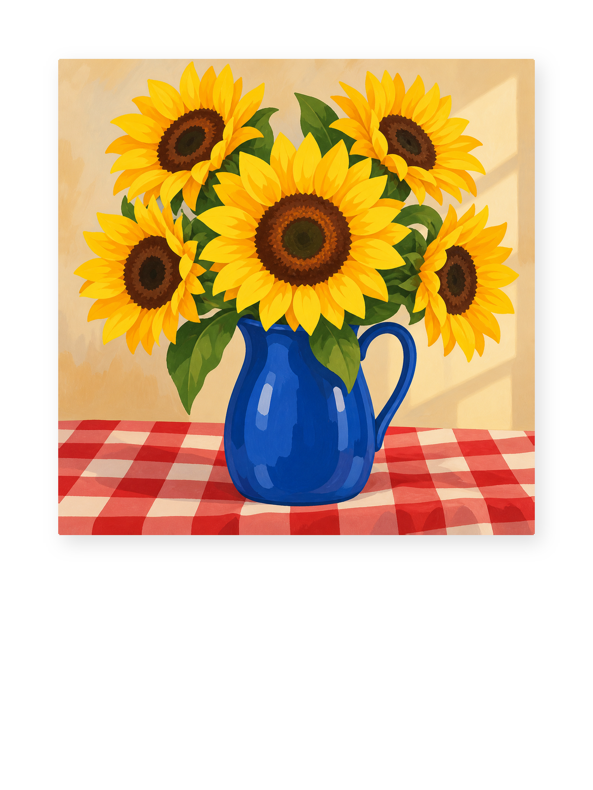 Sunflower Blue Pitcher paint by numbers artwork for adults