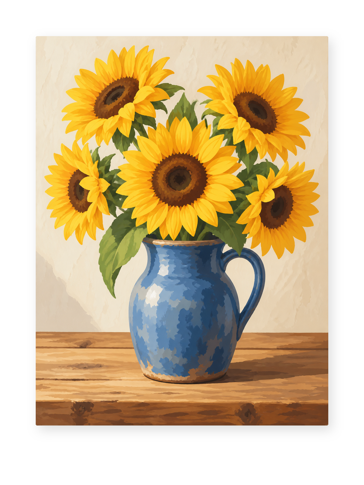 Rustic Sunflower Vase paint by numbers artwork for adults