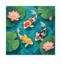 Koi Lotus Pond paint by numbers artwork for adults