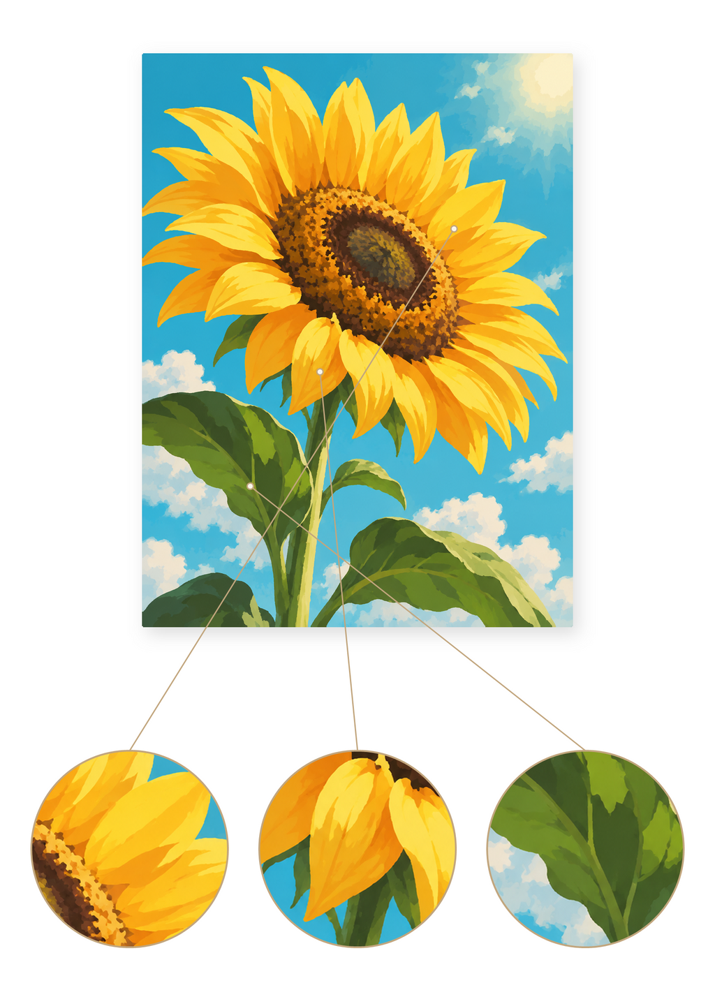 Sunflower Sky finished artwork detail