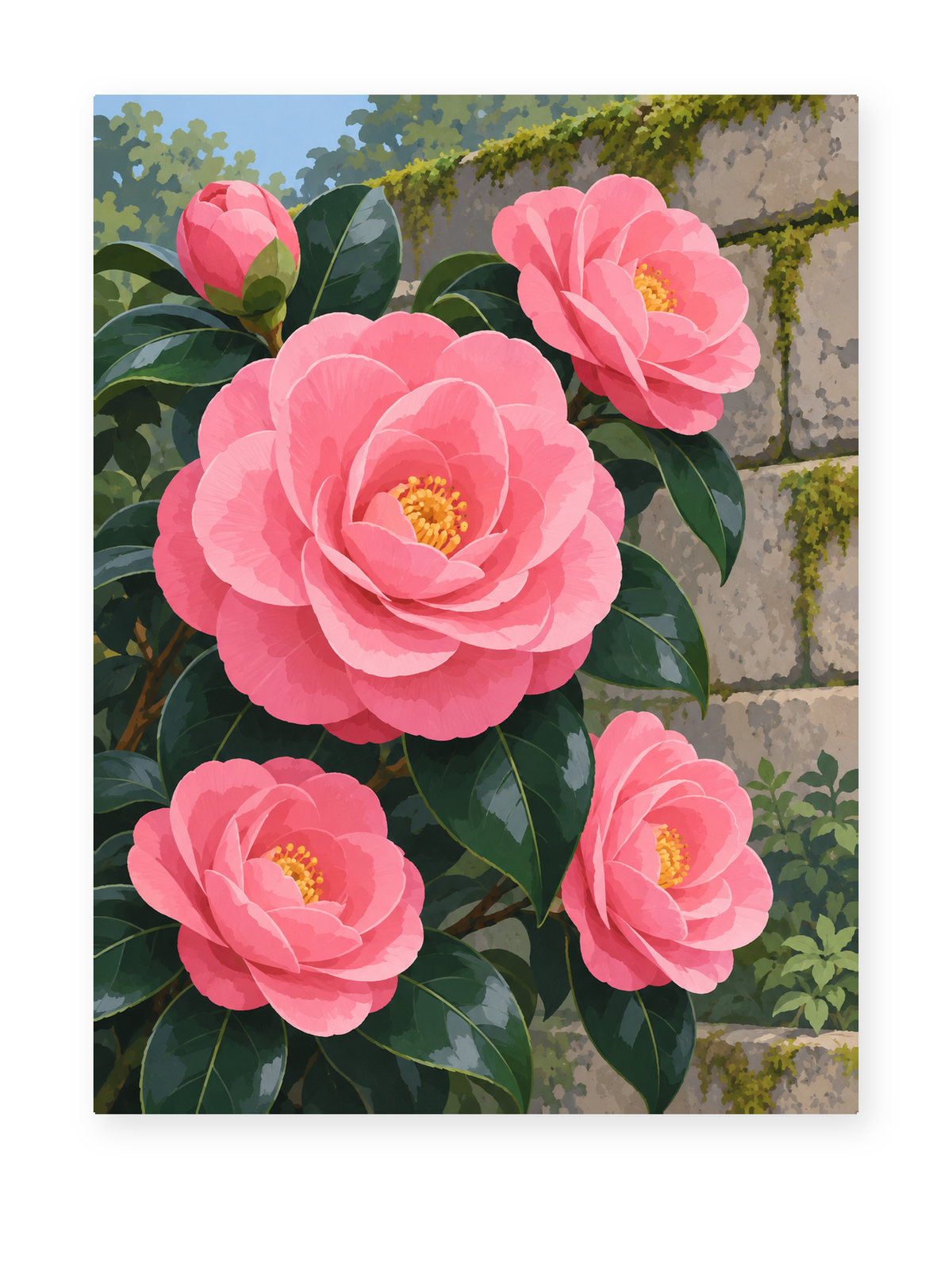 Camellia Wall paint by numbers artwork for adults