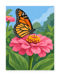 Monarch Zinnia paint by numbers artwork for adults