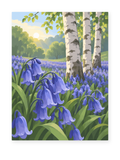 Bluebell Birch Sunrise paint by numbers artwork for adults