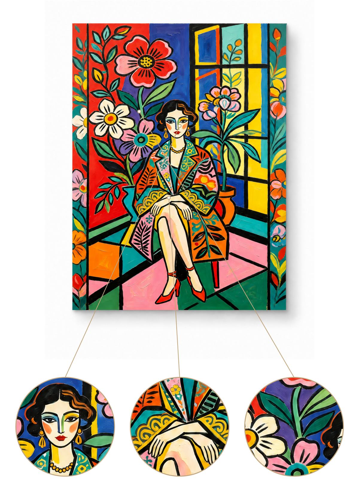 Floral Window Muse finished artwork detail