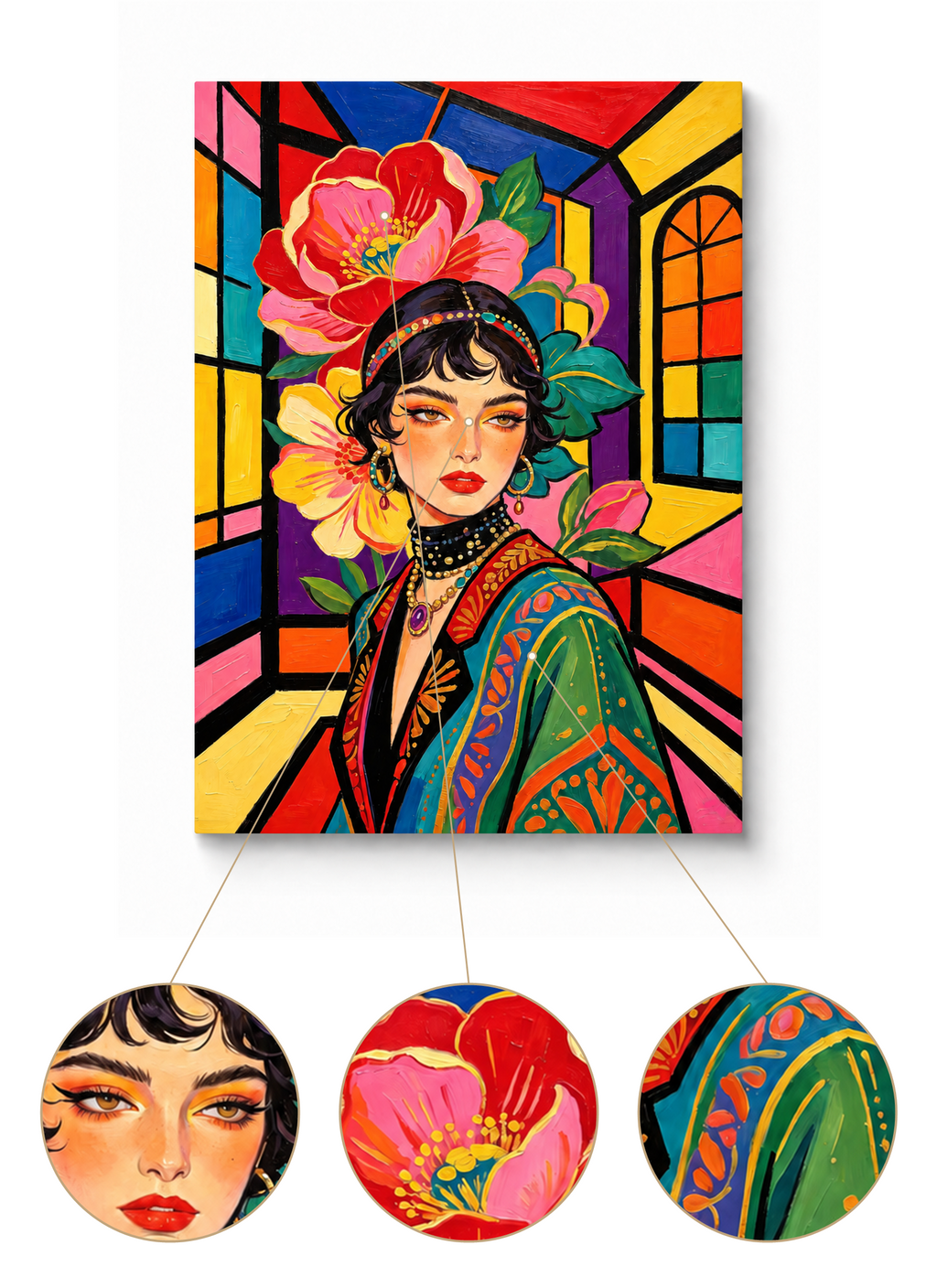Stained Glass Muse finished artwork detail