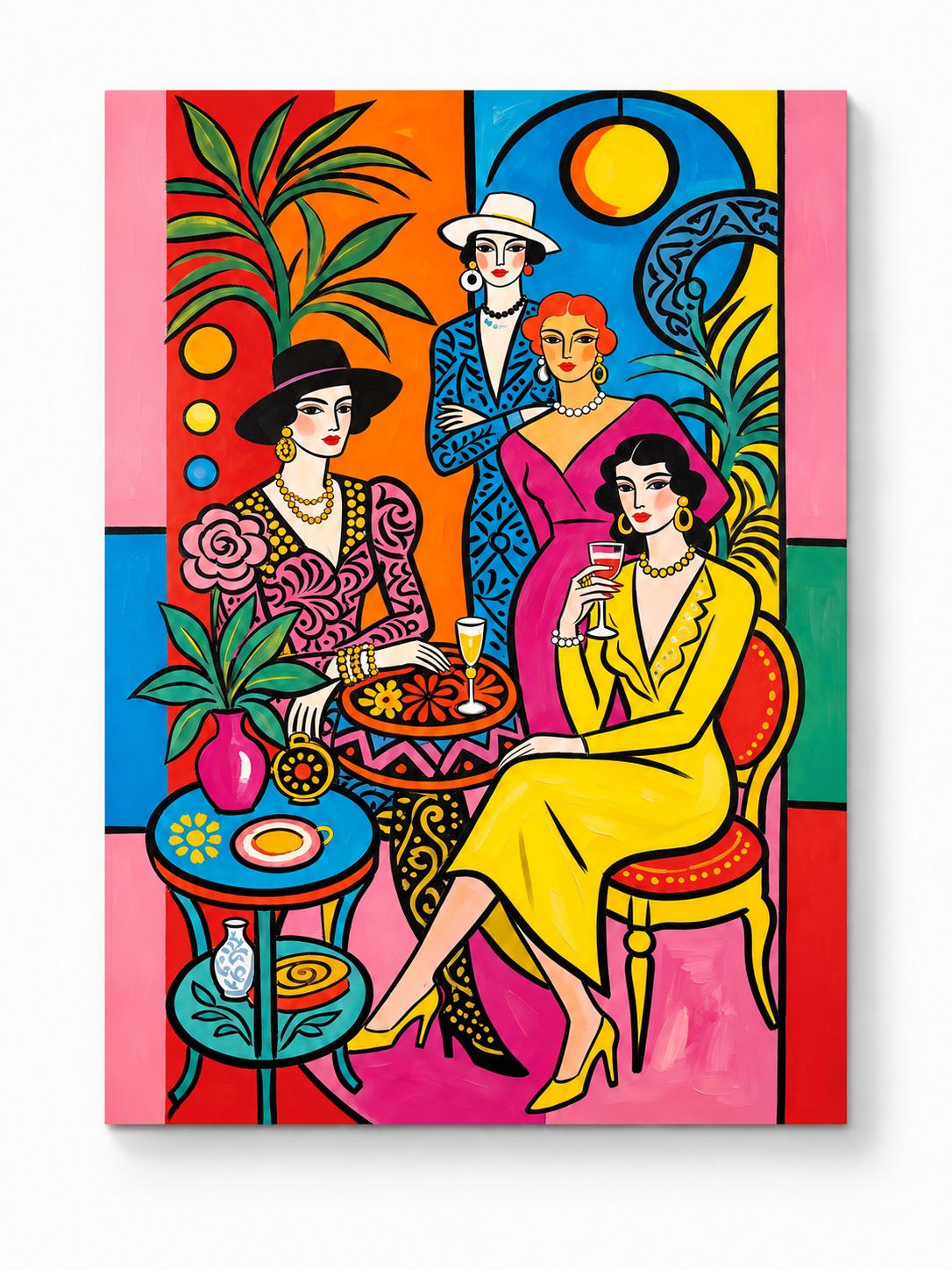 Colorful Tea Party paint by numbers artwork for adults