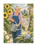Garden Watering portrait paint by numbers artwork for adults