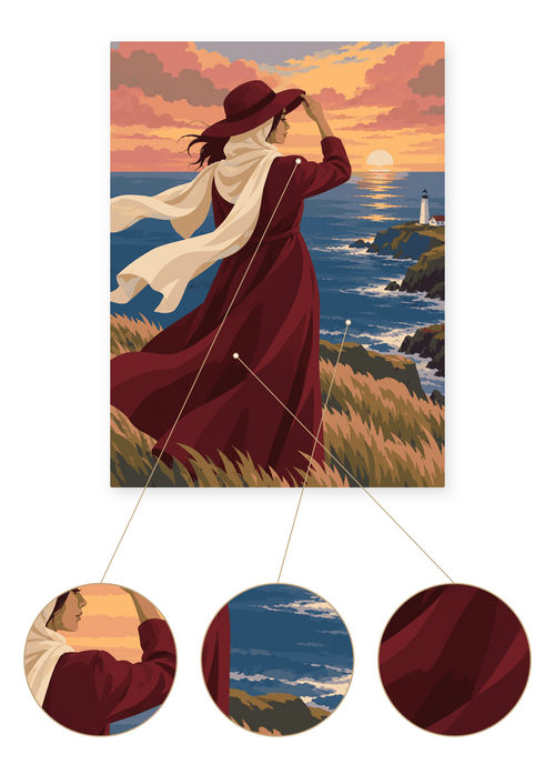 Coastal Outlook finished portrait artwork detail